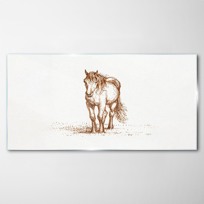 Horse in the meadow Glass Print