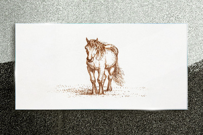 Horse in the meadow Glass Print