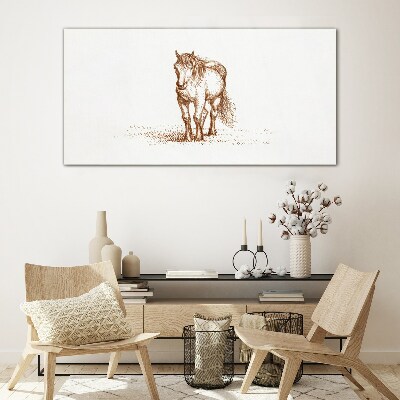 Horse in the meadow Glass Print
