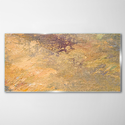 Golden reflections in an abstract landscape Glass Print