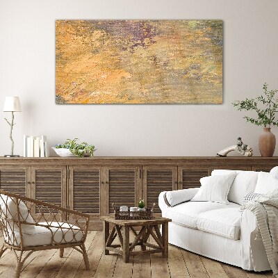 Golden reflections in an abstract landscape Glass Print