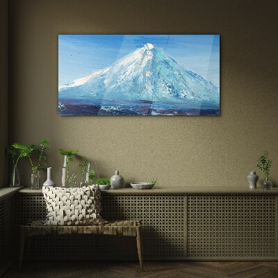 Top in blue tone Glass Wall Art