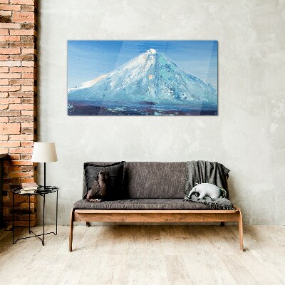Top in blue tone Glass Wall Art