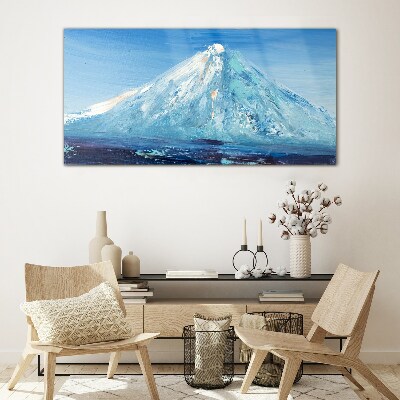 Top in blue tone Glass Wall Art