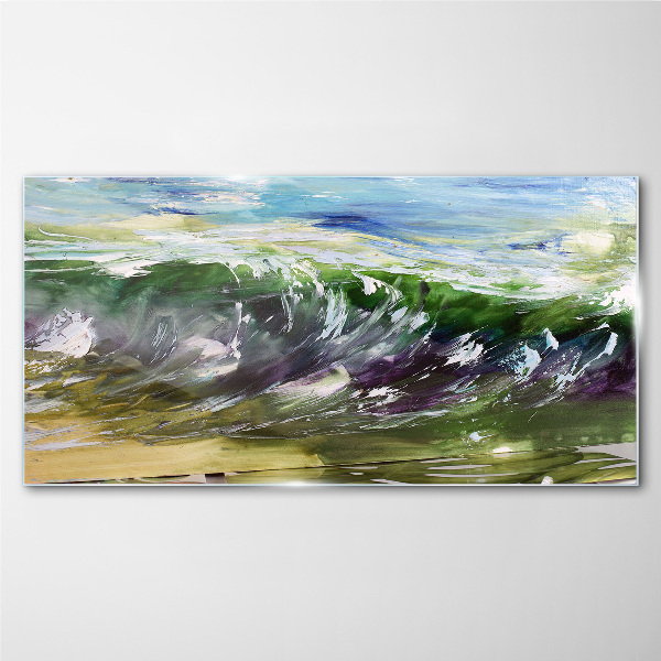 A wave in the colors of nature Glass Wall Art