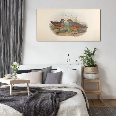 Winged meeting in the grass Glass Wall Art