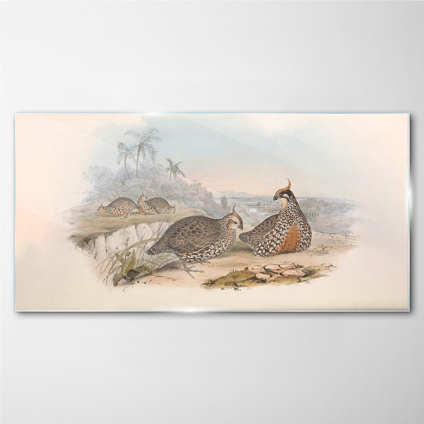 Ducks in a tropical setting Glass Wall Art