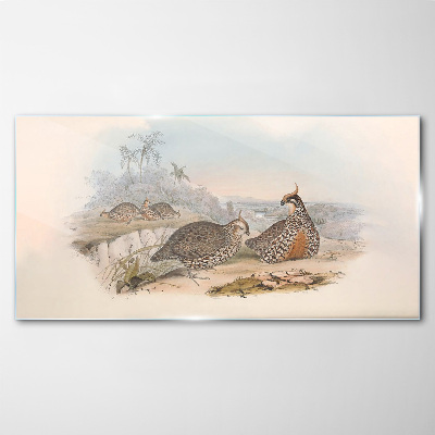 Ducks in a tropical setting Glass Wall Art