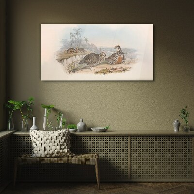 Ducks in a tropical setting Glass Wall Art
