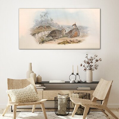 Ducks in a tropical setting Glass Wall Art