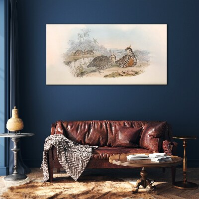 Ducks in a tropical setting Glass Wall Art