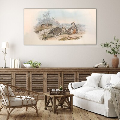 Ducks in a tropical setting Glass Wall Art