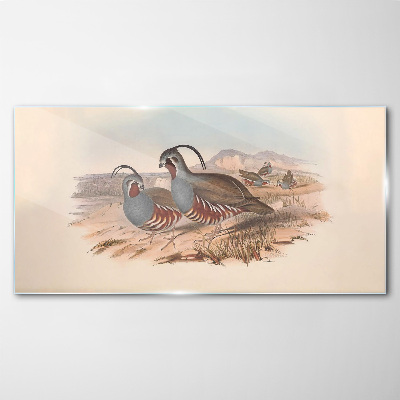 Birds in the landscape Glass Wall Art