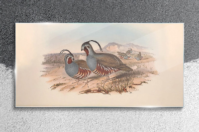 Birds in the landscape Glass Wall Art