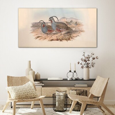 Birds animals Glass Wall Art