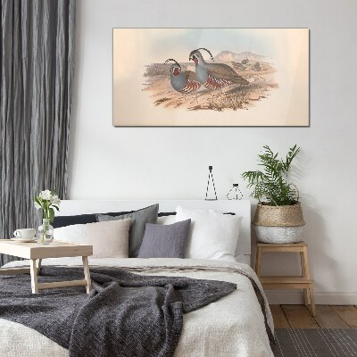 Birds in the landscape Glass Wall Art