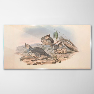 Peaceful bird life on the beach Glass Wall Art