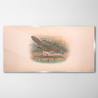A bird above the water Glass Wall Art