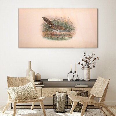 A bird above the water Glass Wall Art