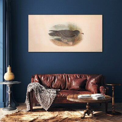 A bird on the water's edge Glass Wall Art