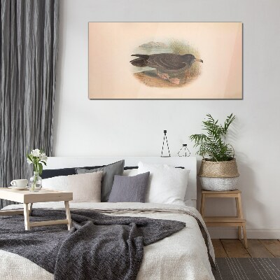 A bird on the water's edge Glass Wall Art