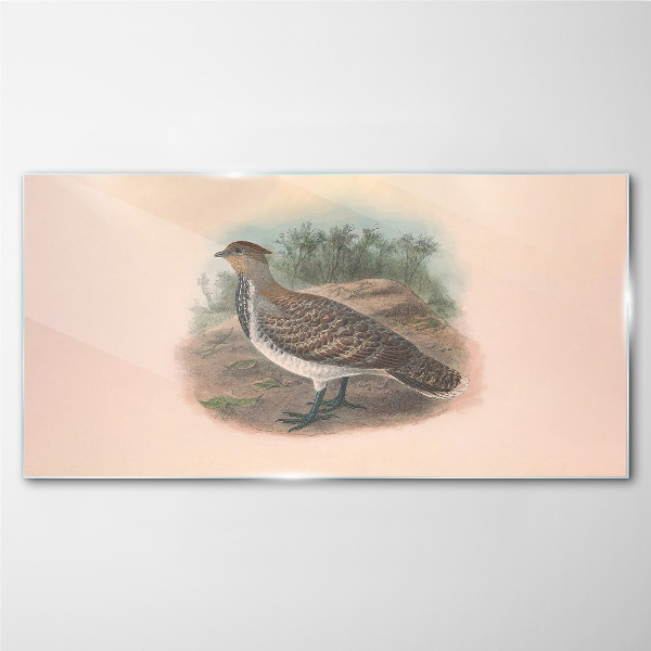 A bird in the background of nature Glass Wall Art