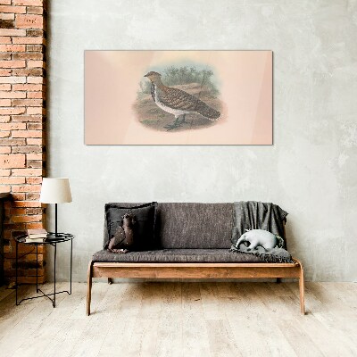 A bird in the background of nature Glass Wall Art
