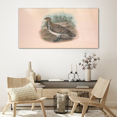 A bird in the background of nature Glass Wall Art