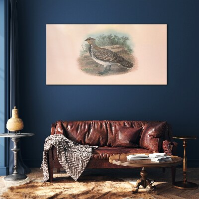 A bird in the background of nature Glass Wall Art