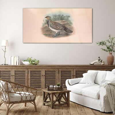 A bird in the background of nature Glass Wall Art