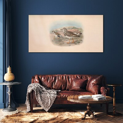 Birds in a desert landscape Glass Wall Art