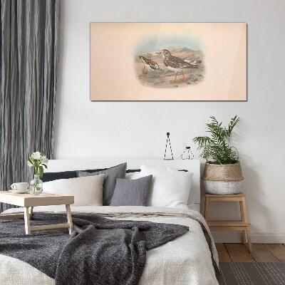 Birds in a desert landscape Glass Wall Art