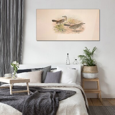 Birds in a natural background Glass Wall Art