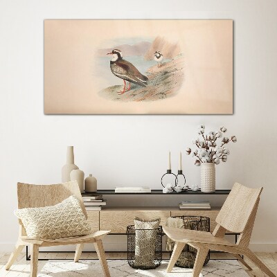 Birds over the water Glass Wall Art