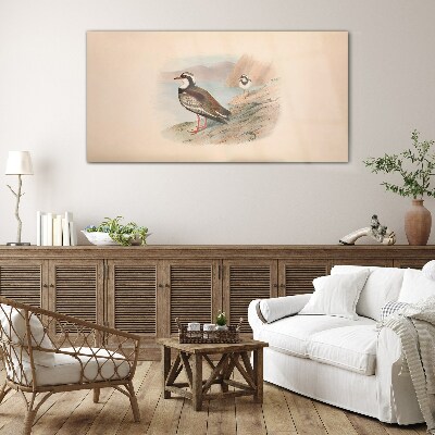 Birds over the water Glass Wall Art