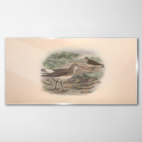 Birds over the water Glass Wall Art