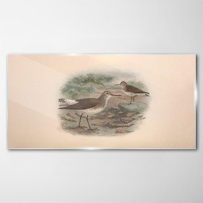 Birds over the water Glass Wall Art
