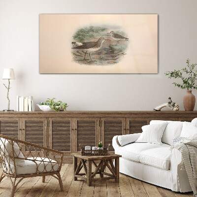 Birds over the water Glass Wall Art