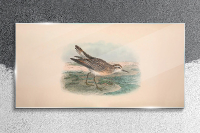 A migratory bird in the background of the landscape Glass Wall Art