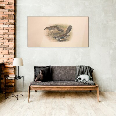 Birds animals Glass Wall Art