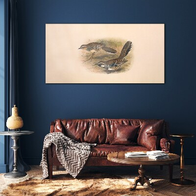 Birds in a delicate setting Glass Wall Art