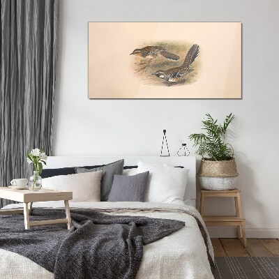 Birds in a delicate setting Glass Wall Art