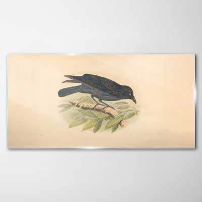 Bird drawing Glass Wall Art