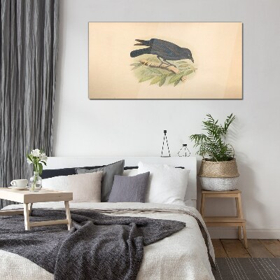 Bird drawing Glass Wall Art