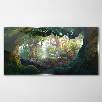 Fantasy forest nature Glass Wall Art