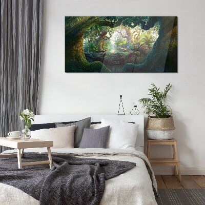 Fantasy forest nature Glass Wall Art