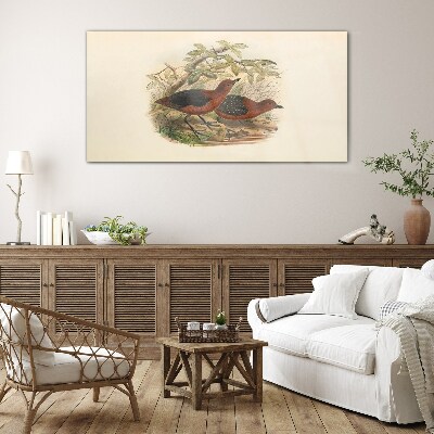 Birds animals Glass Wall Art