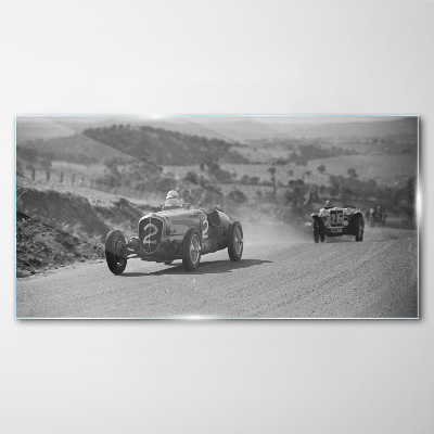 Racing thrills from the 1950s. Glass Wall Art