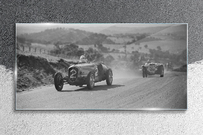 Racing thrills from the 1950s. Glass Wall Art