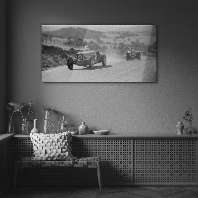 Racing thrills from the 1950s. Glass Wall Art